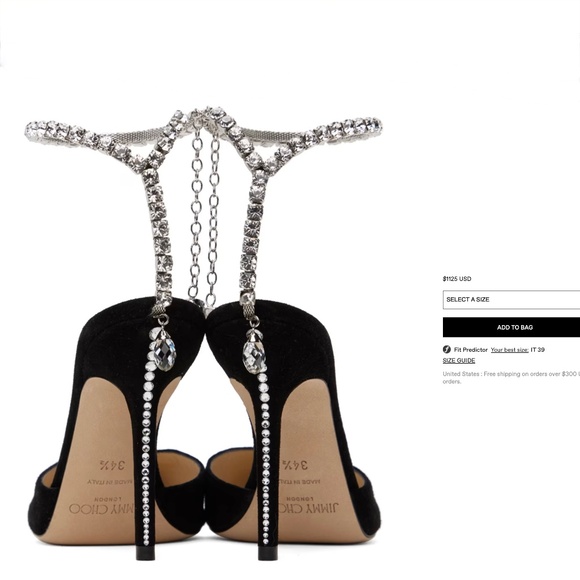 Jimmy Choo 100mm Saeda Suede Stiletto Heel Pumps With Crystals Size US 9.5 - Picture 5 of 11